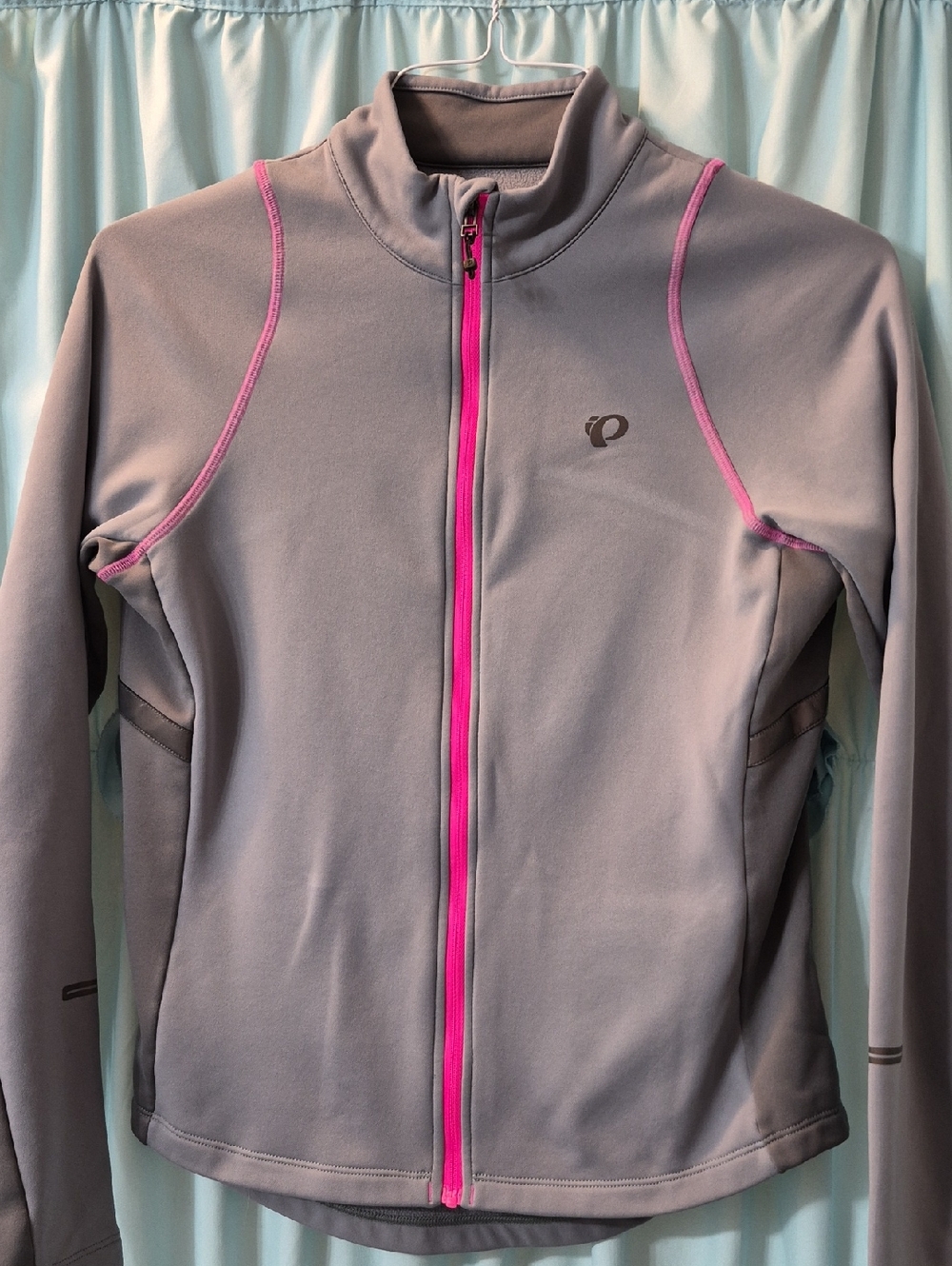 Pearl Izumi Women's Gray/pink cycling Full-Zip Thermal Fleece Jacket Sz M